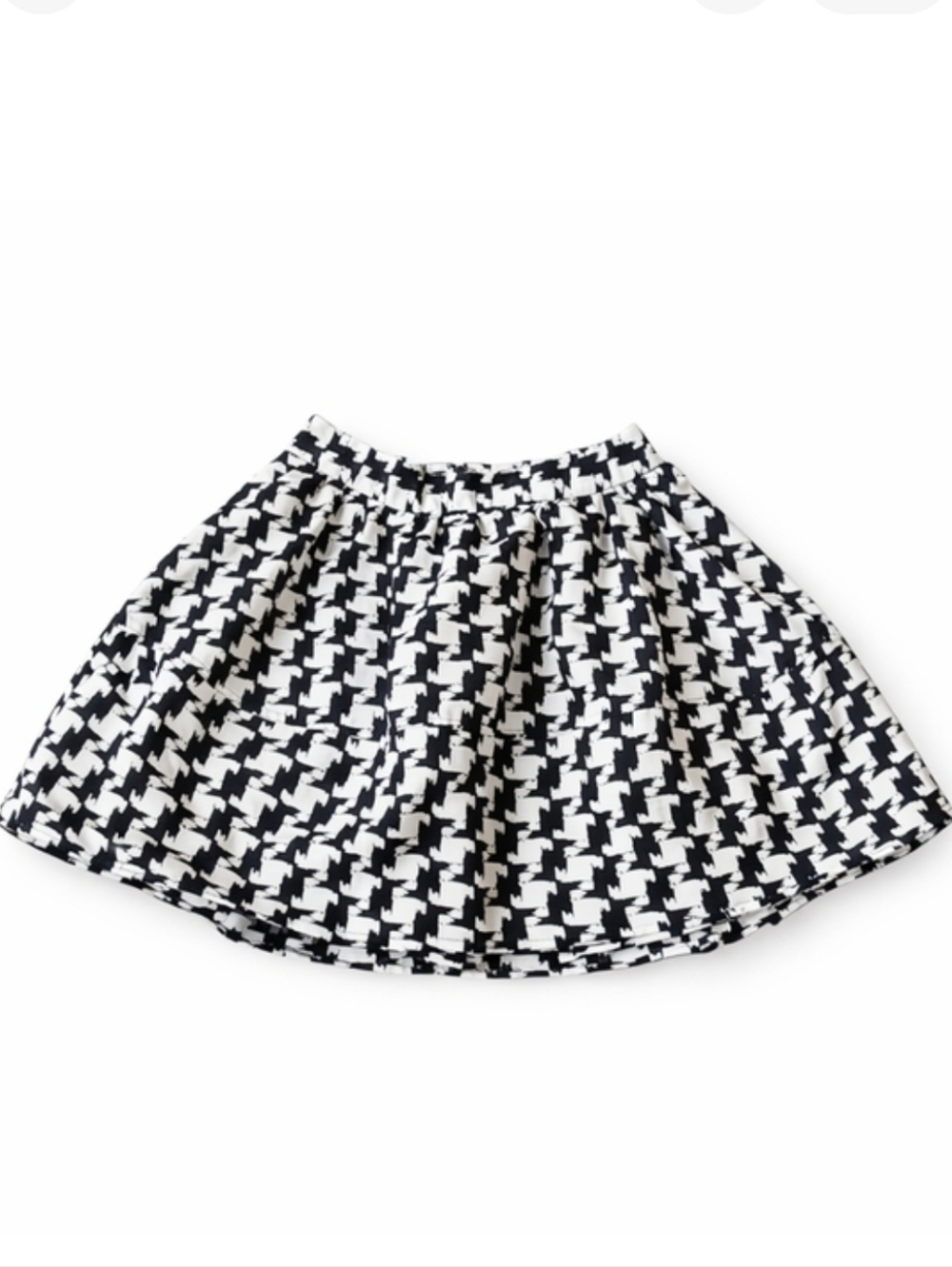 Express Houndstooth Skater Mini Skirt Black White Size 6 - Picture 5 of 5